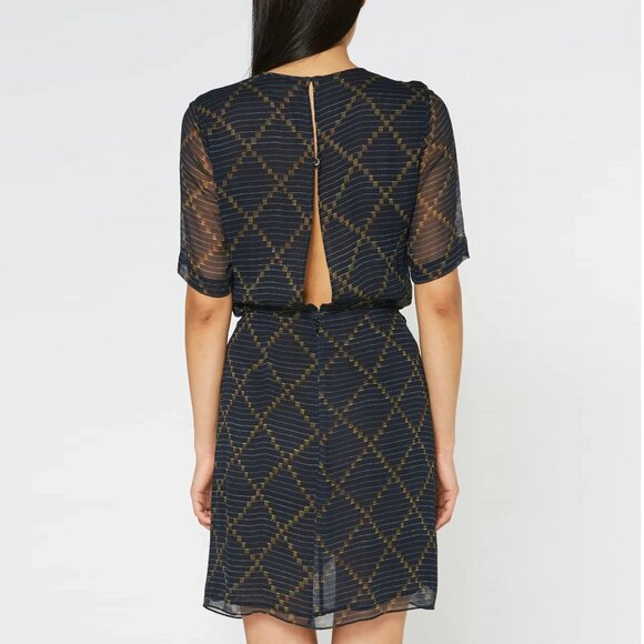 Isabel Marant Etoile "Barden" Navy Silk Dress, size 38 (fits like a 2/4) - Picture 2 of 12